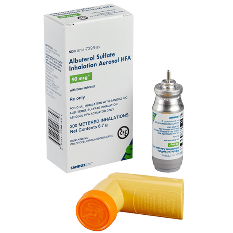 Albuterol Sulfate Inhaler Aerosol HFA 90 mcg 200 Metered Inhalations (RX)
