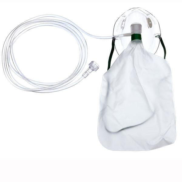 Non-Rebreathing Oxygen Mask, Adult with 7 tubing, Universal Connector and vent Hudson