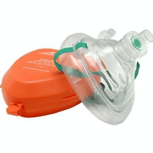 CPR Mask with 1 Way Valve, Orange Case (Fits Adult & Pediatric Patents)