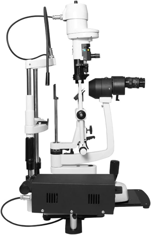 Ergonomic tilt-able slit lamp