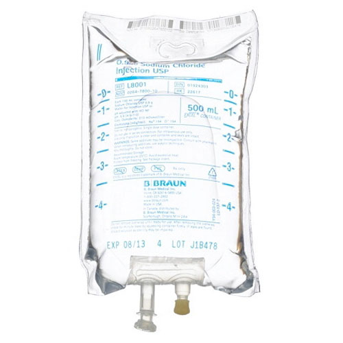 B. Braun 0.9% Sodium Chloride Solution Injection, 500 ml Plastic Bag