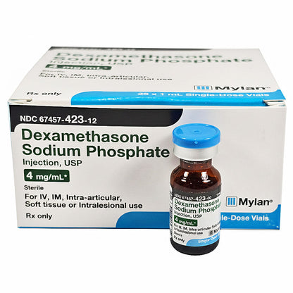 Dexamethasone Sodium Phosphate 4 mg Injection Single Dose Vials 1 mL x 25/Pack (Rx)
