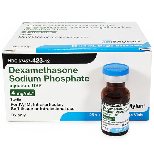 Dexamethasone Sodium Phosphate 4 mg Injection Single Dose Vials 1 mL x 25/Pack (Rx)