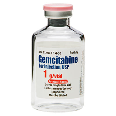 Gemcitabine injection 1 gram Single Dose Glass Vial 50 mL (RX)