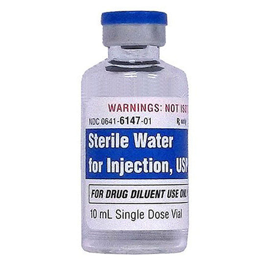 Sterile Water for Injection 10 mL Vials, 10/Pack (Rx)