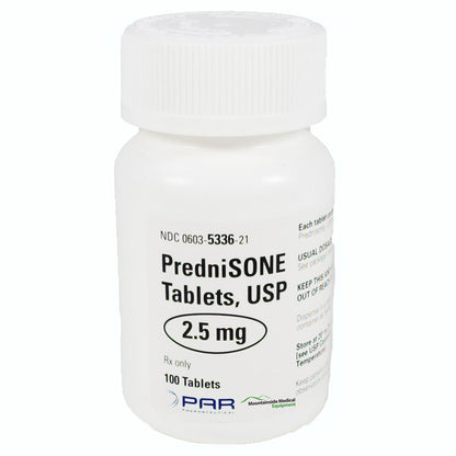 Prednisone Tablets 2.5 mg by Endo USA 100 Count (RX)