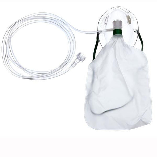 Non-Rebreathing Oxygen Mask, Adult with 7 tubing, Universal Connector and vent Hudson