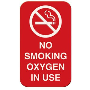 No Smoking Oxygen In Use Magnetic Sign 3 x 5